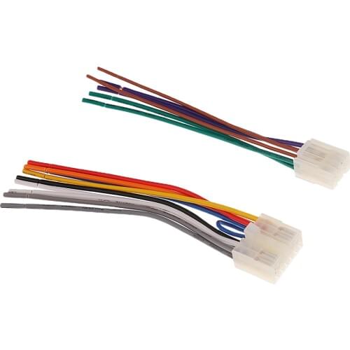 Set of 10 Pin & 6 Pin Car Stereo Audio ISO Wiring Harness Adaptor Cable Wire Connector For Toyota 6.3 Inch