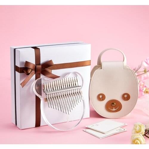 Crystal Acrylic Kalimba 17 Keys Thumb Piano With Waterproof Hard Case Wood Kalimba stand Tuner Hammer Gig Kalimba Case Manual