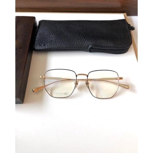 Square retro glasses punk style minimalist design titanium alloy material light and comfortable frame