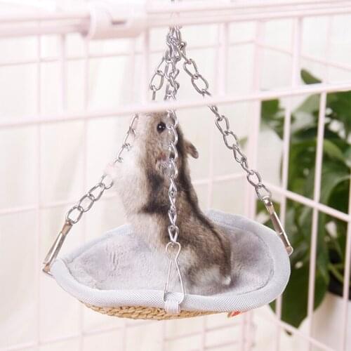 Small Pet Hammock Hamster Round Cage House Mini Hanging Bird Nest Bed for Rodent Hamsters Parrots