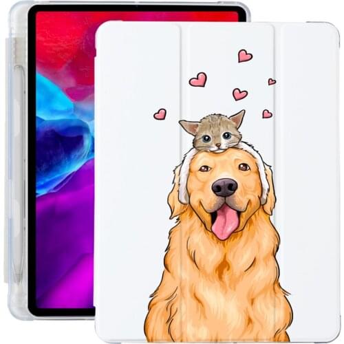 Panda Cute Dog ipad Cover For Air 4 Silicone Case iPad Pro 2020 10.5 with Pencil Holder 10.2 inch 8th Generation 7th 12.9 inch