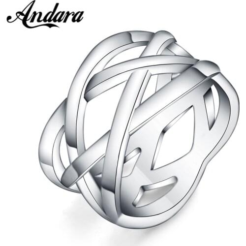 Fashion 925 Silver Ring Interwoven Ring For Woman Wedding Wedding Gift