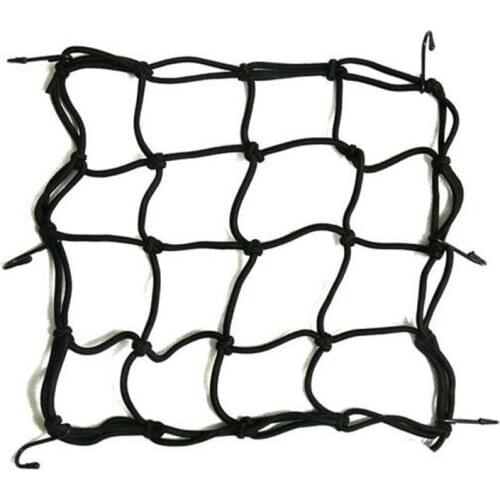 50 X Black 30cm x 30cm Motorcycle Bike 6 Hooks Hold Luggage Helmet Net Mesh Web Bungee Storage