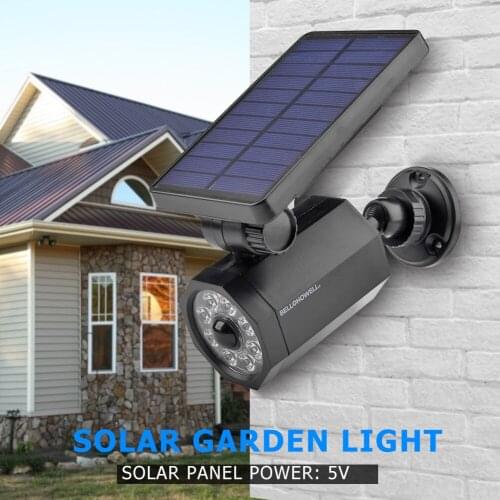 8 LED Solar Wall Light Human Body Sensor Simulation Camera Lamp Outdoor Waterproof Lighting Courtyard Garden Pathway Street Lamp