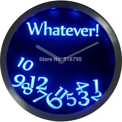 Nc0464 Whatever Time Bar Beer Retire Gift Decor Neon Light LED Wall Clock