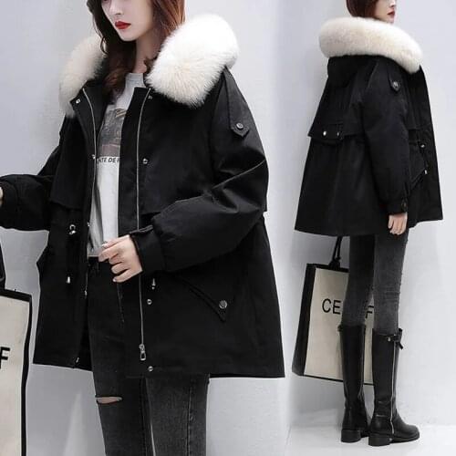 New Hooded Parka Coat Women Winter Down Cotton Jacket Long Thicken Warm Cotton Coats Plus size Loose Outwear Casual Winter Coat