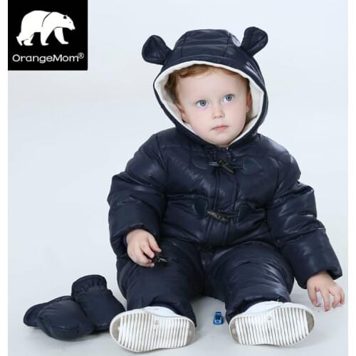 New 2019 Russia winter -30 degree duck down coats Waterproof + fleece warm jackets for girls boys jumpsuit kids winter orangemom