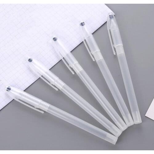 New 10pcs/lot Transparent Pen Cover Simple Gel Pen Shell Ballpoint Pen Case for Students Kids Gift School Office Supplies