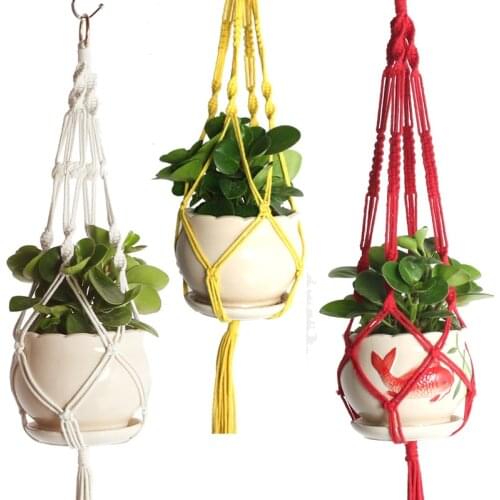 Hanging Plant Handmade Macrame Plant Hanger Flower Pot basket net pocket green plant Decor gardening hanging lanyard basket