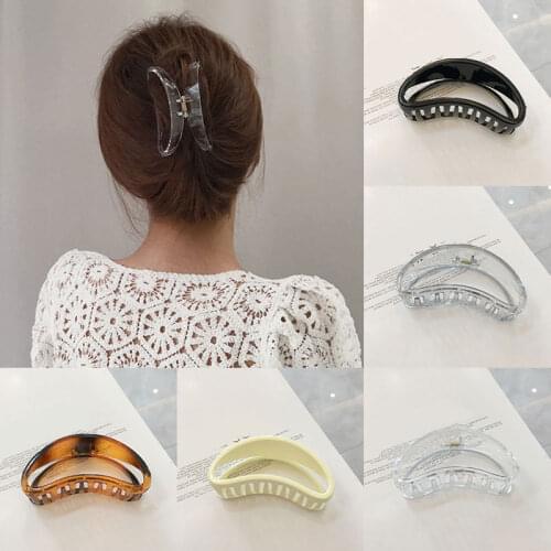 Transparent Amber Moon shape Acrylic Hairpins Hair Clip Crab Hair Claws For Women Girl Hair Accessories Headdress Party Gifts