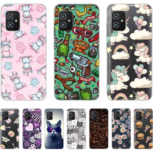 Silicon Case for Asus Zenfone 8 Luxury Flexible Cover on Zenfone 8 Flip Shell Cover Ultra-thin Anti-knock Shockproof Personality