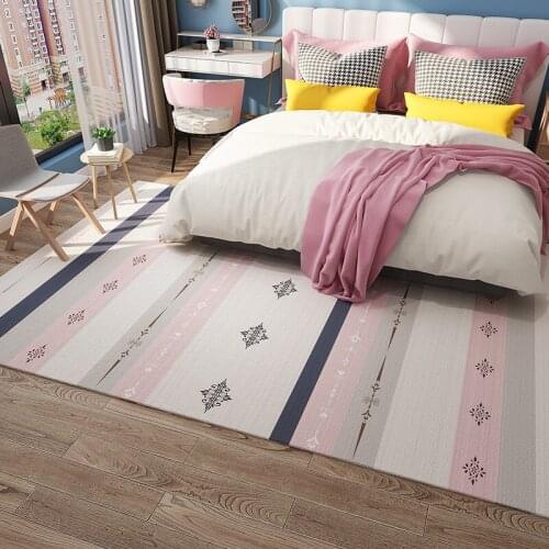 Nordic Geometric Girls Pink Carpet Bedroom Bedside Carpets Kids Room Living Room Morocco Rugs Large Decor Home Table Sofa Area