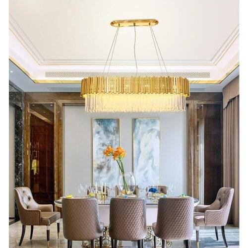 Modern Crystal Gold Chandelier Lighting LED Lamp Living Room Bedroom Decor Chandeliers Kitchen Island Indoor Light Fixtures