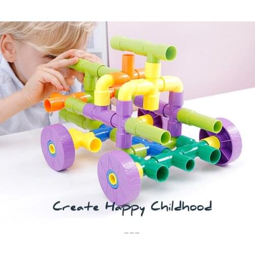 2020POP Sale DIY Water Pipe Building Plastic Blocks Toy Assembling Pipeline Tunnel Blocks Early Learning Toys for Children Gifts