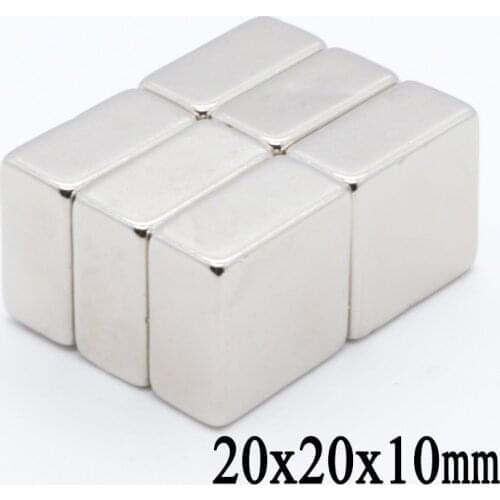 10pcs 20x20x10mm N35 Super Strong Powerful Neodymium Magnets NdFeB Block Cuboid Rare Earth Fridge Magnet 20mm x 20mm x 10mm