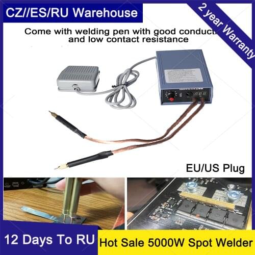Spot Welder 5000W High Power Handheld Spot Welding Machine Portable 0-800A Current Adjustable Welders for 18650 Battery US Plug