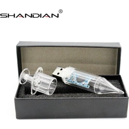 SHANDIAN USB 2.0 emulational Doctor Syringe USB Flash Drive Doctors injector with gift box fashion pendrive 4GB 16GB 32GB 64GB