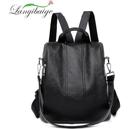 Vintage Ladies Bagpack for women Travel Anti-theft backpack School Bags For Girls Sac a Dos High quality PU leather backpack