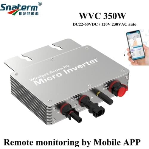 WVC 350W R3 On Grid Tie Micro Wave 120V 230V DC/AC On Grid Tie MicroInverter MPPT 22-50V Wireless Communication / WIFI Monitor
