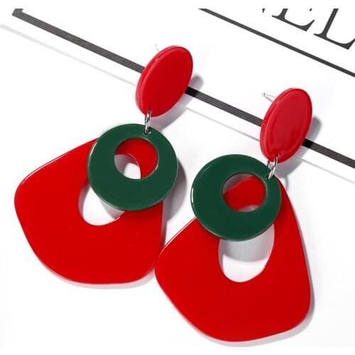 XIYANIKE Summer Candy Color Geometric Long Personality Exaggerated Drop Earrings Acrylic Earrings For Women Winter Jewelry 2019