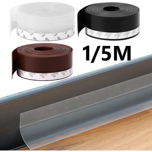 1m/5m Door Window Gaps Draft Sealing Tape Adhesive Weather Strip Anti Bug Dust Seal Strip Bottom For Doors Windows