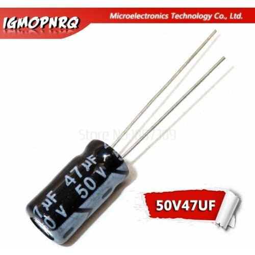 10pcs electrolytic capacitor 50V47UF volume 47uf 50v 6*12MM