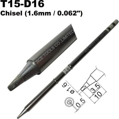 10 PCS T15-D16 Screwdriver 1.6mm Soldering Tip for HAKKO FX-951 FX-950 FX-952 FX-9501 FM-2028 FM2027 Iron Nozzle Bit Replacement