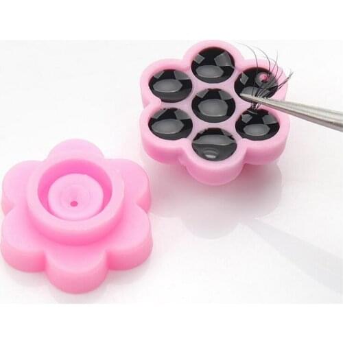 100Pcs Flower Beauty Eyelash Extension Glue Cups Epoxy Cup Delay Cup Grafting Eyelash Tool Adhesive Pigment Cups Makeup Tools