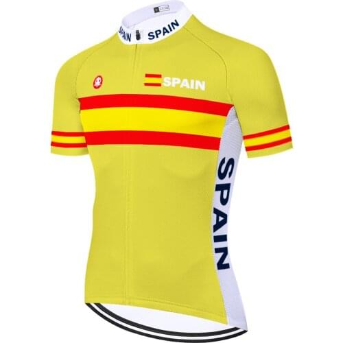 2021 Spain Wielren Kleding Heren Mallot Ciclismo Hombre Verano Cycling Jersey Jersey Ciclismo Fietskleding Heren