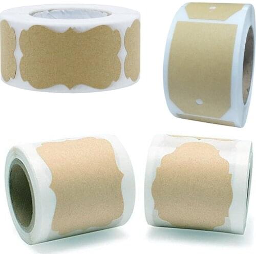 250pcs Blank Kraft Paper Label Sealing Stickers for Handamde Crafts Gifts Package Decoration DIY Label Bottle Stationery Sticker