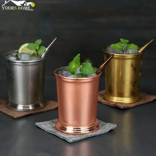 350ml Mint Julep Mug Stainless Steel Cocktail Mug Mixed Drinks Mug Martini Mojito Drink Bar Party Beer Mugs