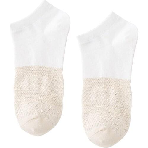 5 pairs new products cotton Womens socks cute breathable thin Womens boat socks Patchwork color matching Women socks