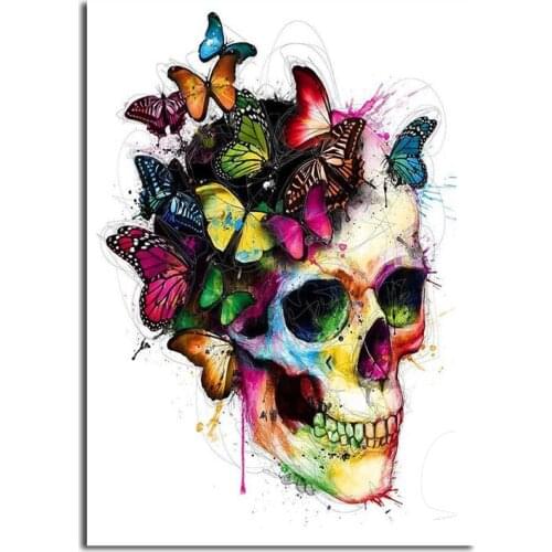 5D DIY Diamond Painting Full Square Butterfly Halloween Skull 3D Round Dimond Embroidery Cross Stitch Mosaic,Decor Gift Y3