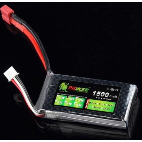 7.4V 2S 1500mAh Lion Power Lipo Battery 25C MAX 35C For Racing Drone FPV Quadcopter RC Car Boat Airplane Helicopter Battery Par