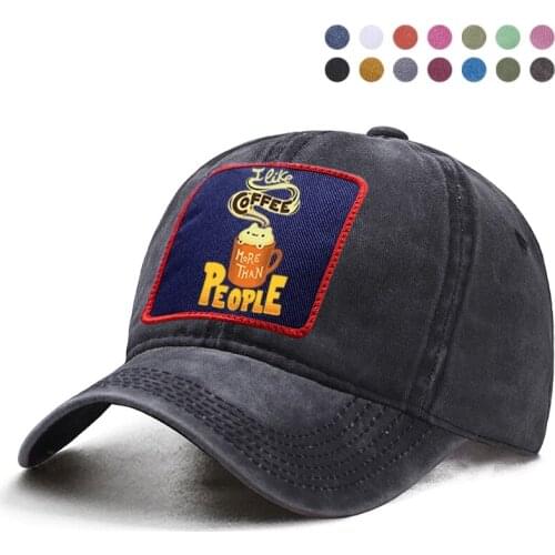 I Like Coffee People Letter Baseball Cap Dad Solid Trucker Snapback Casquette Hat Woman Berets Ponytail Bone Caps Gorras Boinas