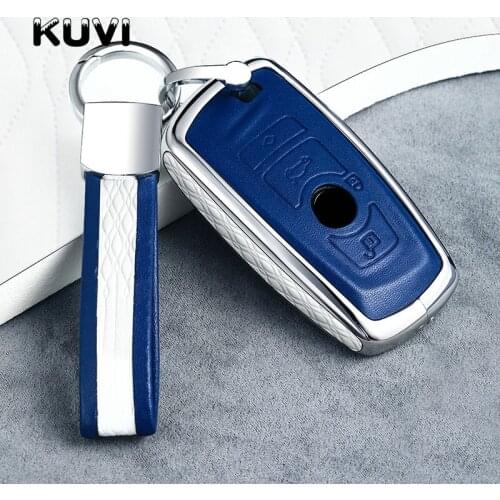 Alloy Leather Car Key Cover For BMW 520 525 F10 F30 F18 118i 320i 3 5 7 Series X3 X4 M3 M5 Remote Case Car Accessories Styling