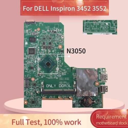 CN-00DTRW 00DTRW aptop motherboard For DELL Inspiron 3452 3552 Celeron N3050 Notebook Mainboard 14279-1 SR29H DDR3L