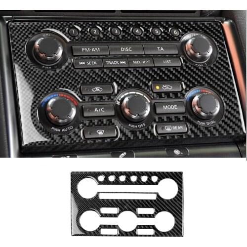 Carbon Fiber Air Conditioning CD Panel Decorative Cover Trim Fit For Nissan GTR R35 Interior Accessories Car Styling 3D Stickers