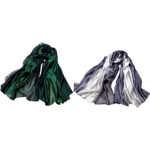 Long Mulberry Silk Gradient Scarf Shawl Dual Purpose Ladies Silk Scarf