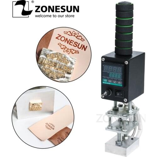 ZONESUN 5*7cm Electric Soldering Iron 0-400 degree Leather Wood LOGO Hot foil Stamping Embossing Machine Heat Press Machine