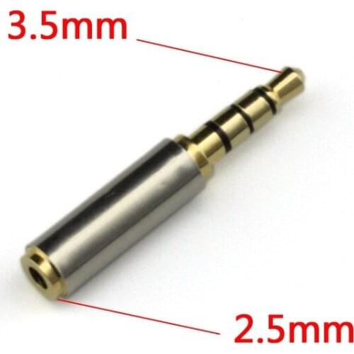 Gold 2.5mm Female to 3.5mm Male Plug stereo Audio Headphone Adapter Converter