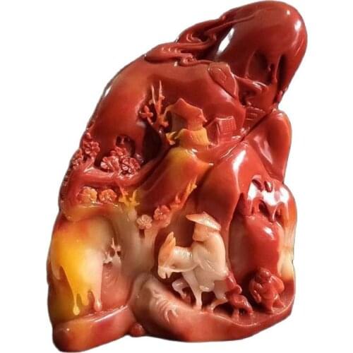 China Shoushan Stone Old Hand Carved Panasonic The Elderly Statue