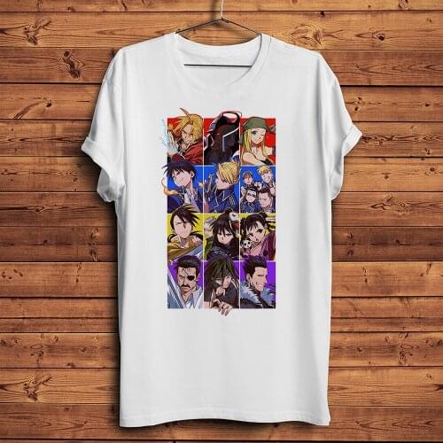 Fullmetal Alchemist crew Edward Alphonse Elric funny anime tshirt Men new White Casual short T Shirt Unisex otaku streetwear tee