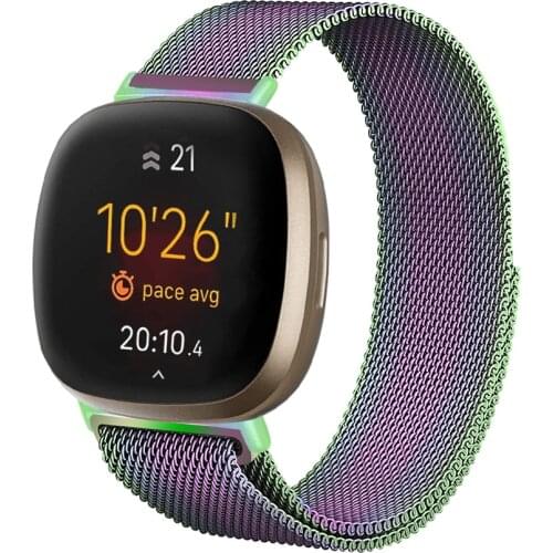 Metal Stainless Steel Band For Fitbit Versa3/Sense Strap Wrist Milanese Loop Magnetic Bracelet For fitbit Verse Band Accessories