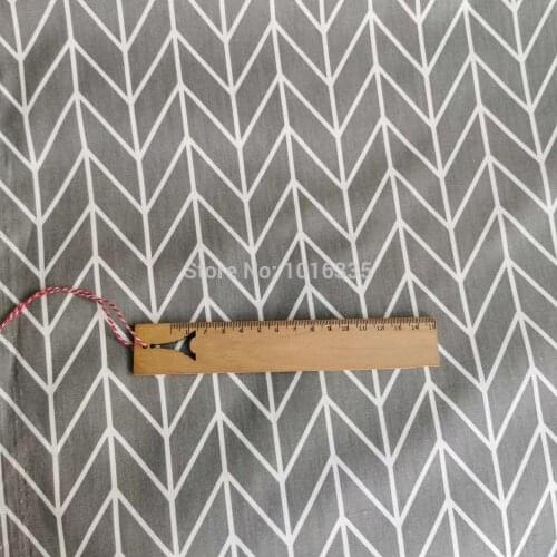 2020 New Arrivals Grey White line Printed Cotton Fabric Patchwork for Cloth Dress Party Home Decoration