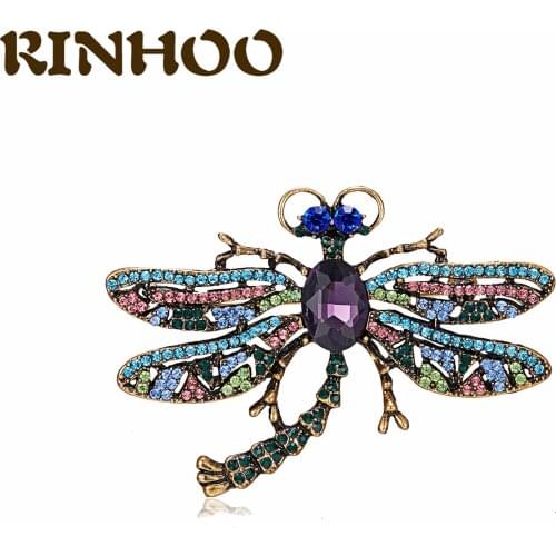 New Arrival large Zircon Dragonfly Brooches For Women Rhinestone Fashion Insect Brooch Pin Beautiful Jewelry Top Quality Gift