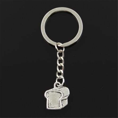 New Keychain 20x18mm Loaf Of Bread Pendants DIY Men Car Key Chain Ring Holder Keyring Souvenir Jewelry Gift