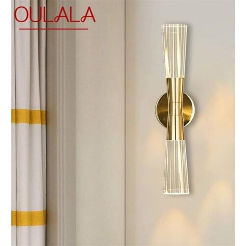 OULALA Indoor Wall Lamps Crystal LED Modern Wall Lights Sconce Aluminum Fixture For Bedroom Living Room Office Hotel