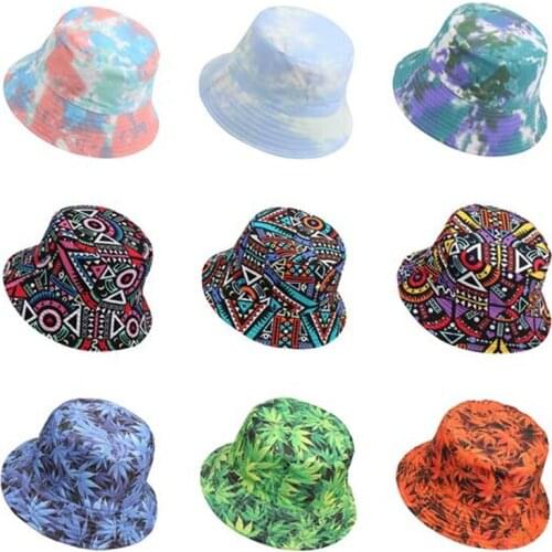 Summer Cartoons Print Bucket Hat Men Women Two Side Fashion Hip Hop Outdoor Shade Fisherman Hat Bob Boys Girls Casual Panama