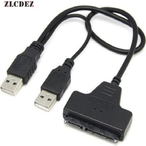 USB 2.0 to 7+15 22Pin SATA Cable Adapter Converter for 2.5 Inch Hard Disk Drive HDD SSD with USB2.0 Power Cables 50pcs